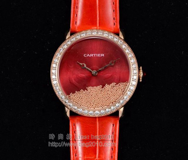 CARTIER手錶 獵豹流沙系列腕表 卡地亞金珠女表 卡地亞瑞士石英女士腕表  hds1851